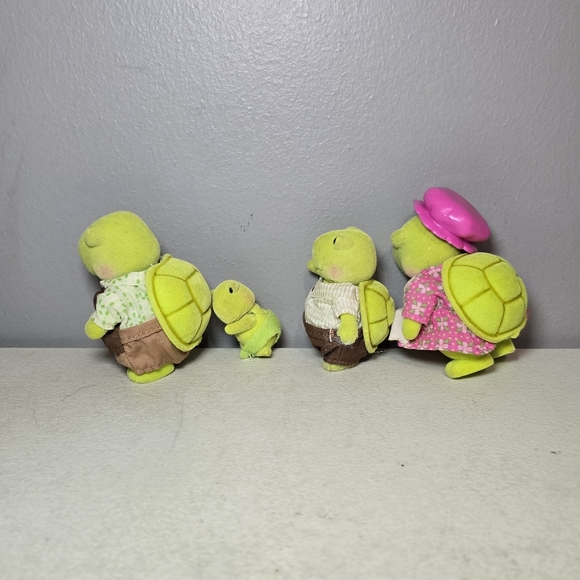 Li'l Woodzeez The Tidyshine Turtle Family Set of 4 Toys 3 Shells + Baby No Shell - Picture 5 of 7